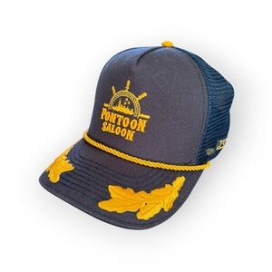 Pontoon Saloon Navy and Yellow Trucker Hat